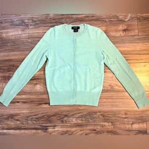 Lord and Taylor XS Mint Green Cashmere Cardigan